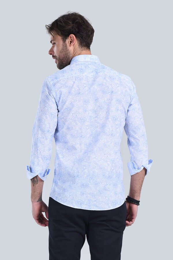 Erkek Açık Mavi Slim Fit Gömlek - 5