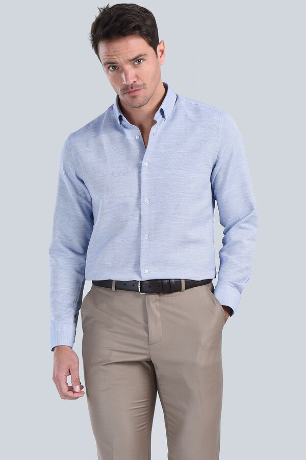 Erkek Lacivert Slim Fit Gömlek - 1