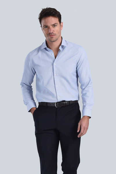 M Store - Erkek Lacivert Slim Fit Gömlek