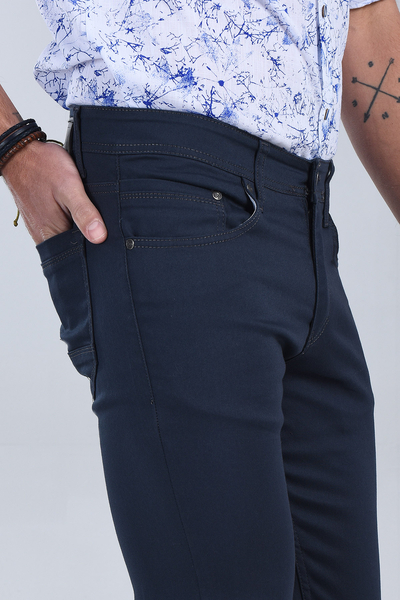 Erkek Antrasit Slim Fit Chino Pantolon