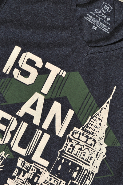 Erkek Antrasit V Yaka Regular T-Shirt