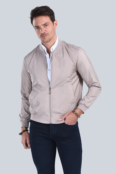 Erkek Bej Modern Fit Mont