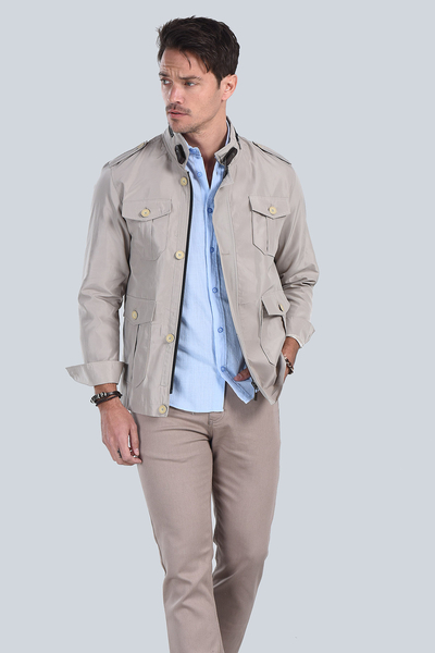 M Store - Erkek Bej Modern Fit Mont