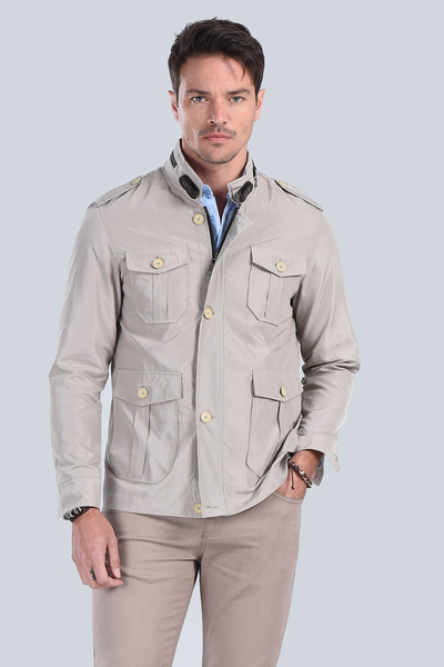 Erkek Bej Modern Fit Mont