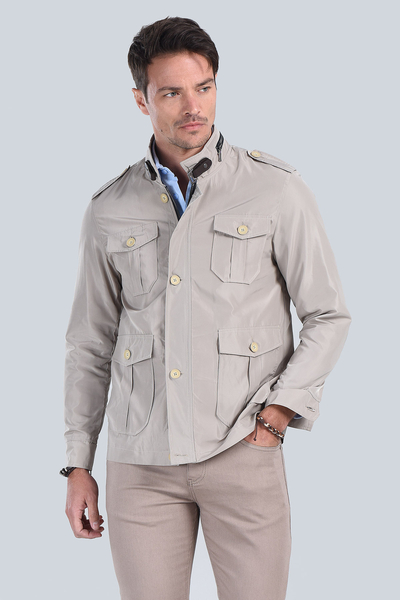 Erkek Bej Modern Fit Mont