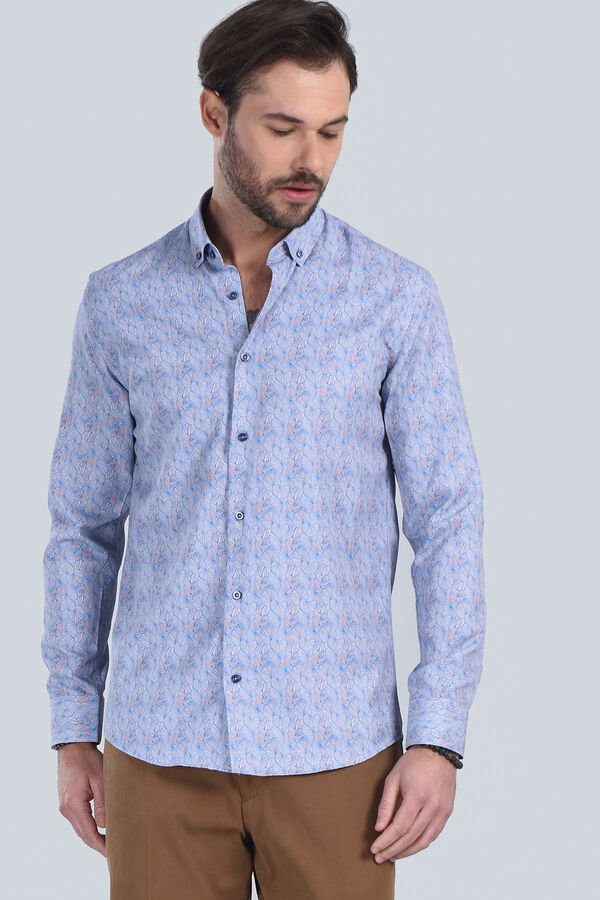 Erkek Bej Slim Fit Gömlek - 1