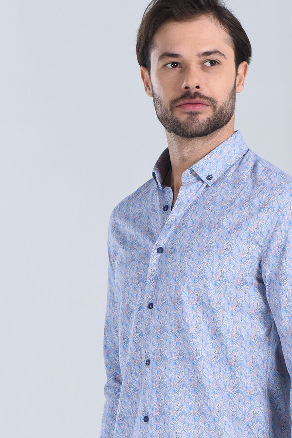 Erkek Bej Slim Fit Gömlek - 3