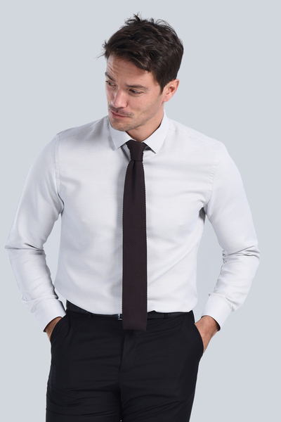 Erkek Bej Slim Fit Gömlek