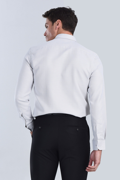 Erkek Bej Slim Fit Gömlek