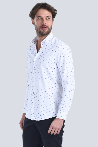 M Store - Erkek Beyaz Slim Fit Gömlek