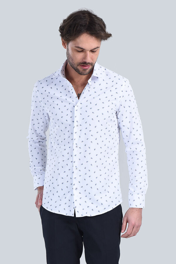 Erkek Beyaz Slim Fit Gömlek - 2