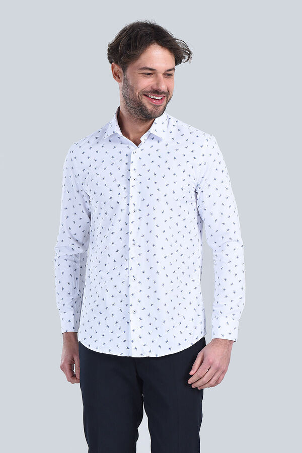 Erkek Beyaz Slim Fit Gömlek - 4
