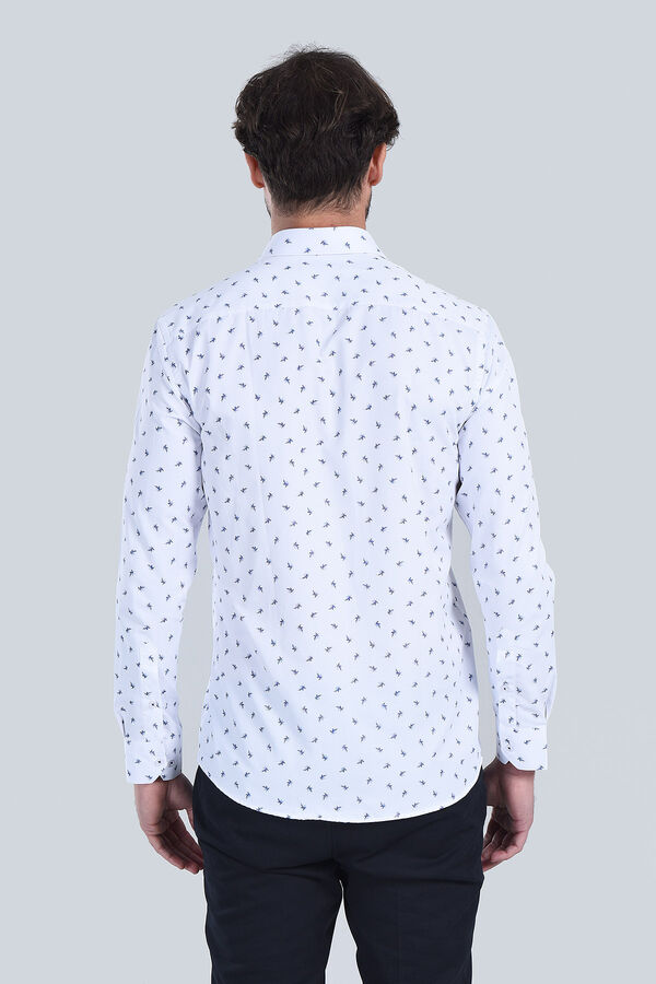 Erkek Beyaz Slim Fit Gömlek - 5