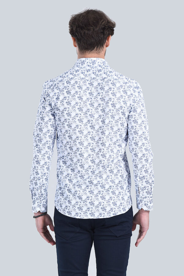 Erkek Beyaz Slim Fit Gömlek - 5