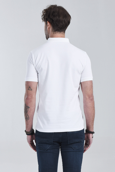 Erkek Beyaz Polo Yaka Regular T-Shirt