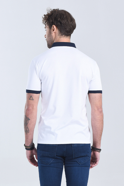 Erkek Beyaz Polo Yaka Regular T-Shirt
