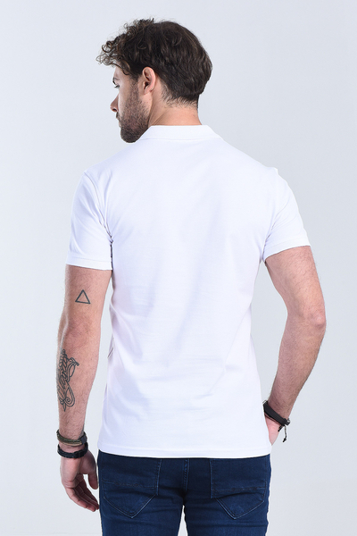 Erkek Beyaz Polo Yaka Regular T-Shirt