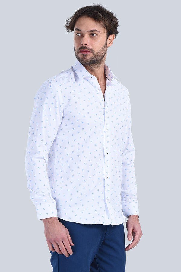 Erkek Beyaz Slim Fit Gömlek - 4