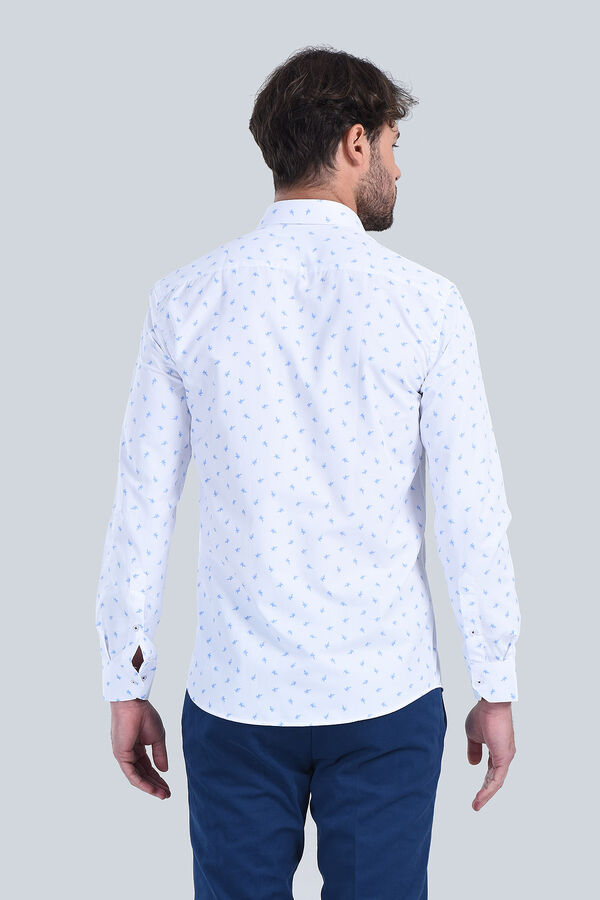 Erkek Beyaz Slim Fit Gömlek - 5