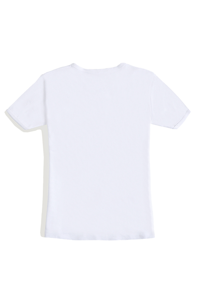 Erkek Beyaz V Yaka Regular T-Shirt