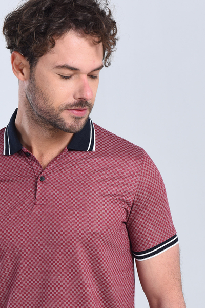Erkek Bordo Polo Yaka Regular T-Shirt