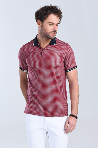 Erkek Bordo Polo Yaka Regular T-Shirt