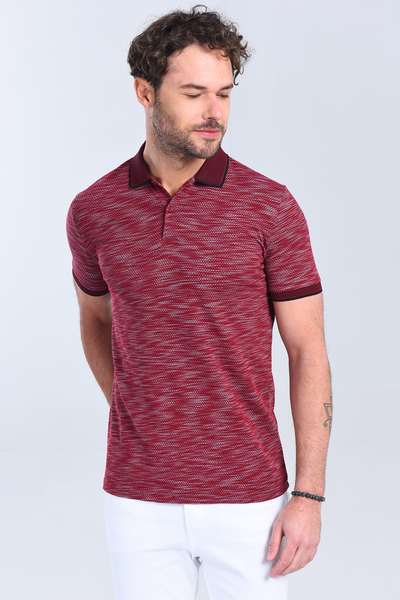 Erkek Bordo Polo Yaka Regular T-Shirt