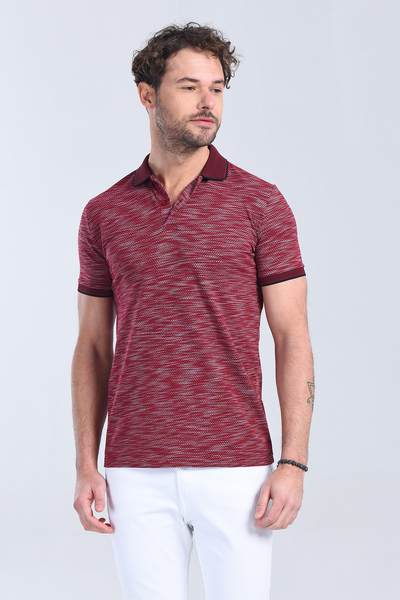 Erkek Bordo Polo Yaka Regular T-Shirt