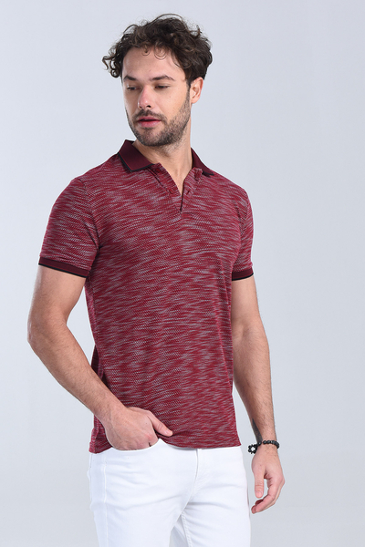 Erkek Bordo Polo Yaka Regular T-Shirt
