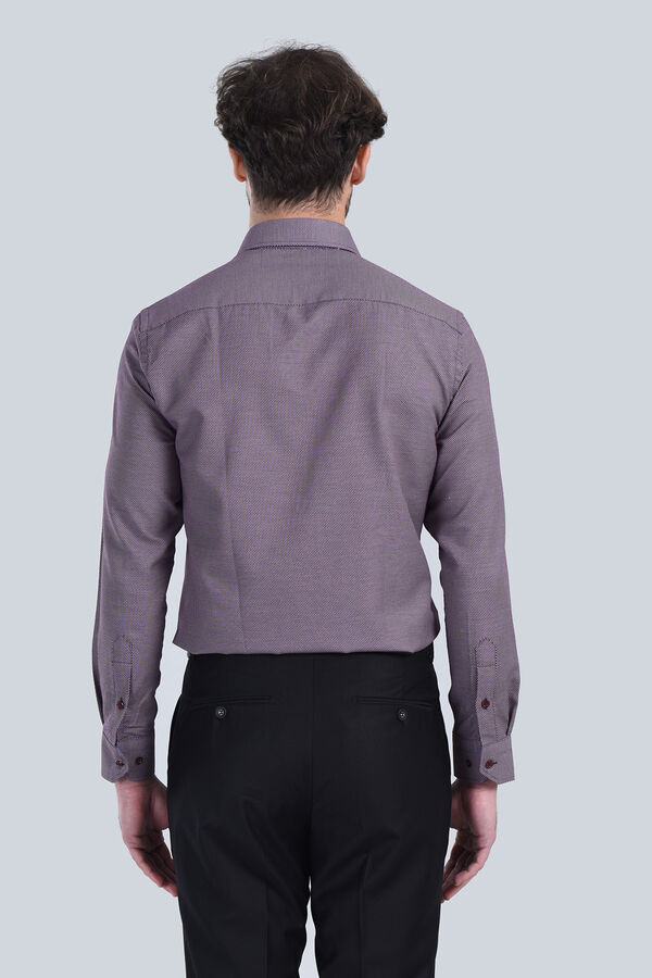 Erkek Bordo Slim Fit Gömlek - 5