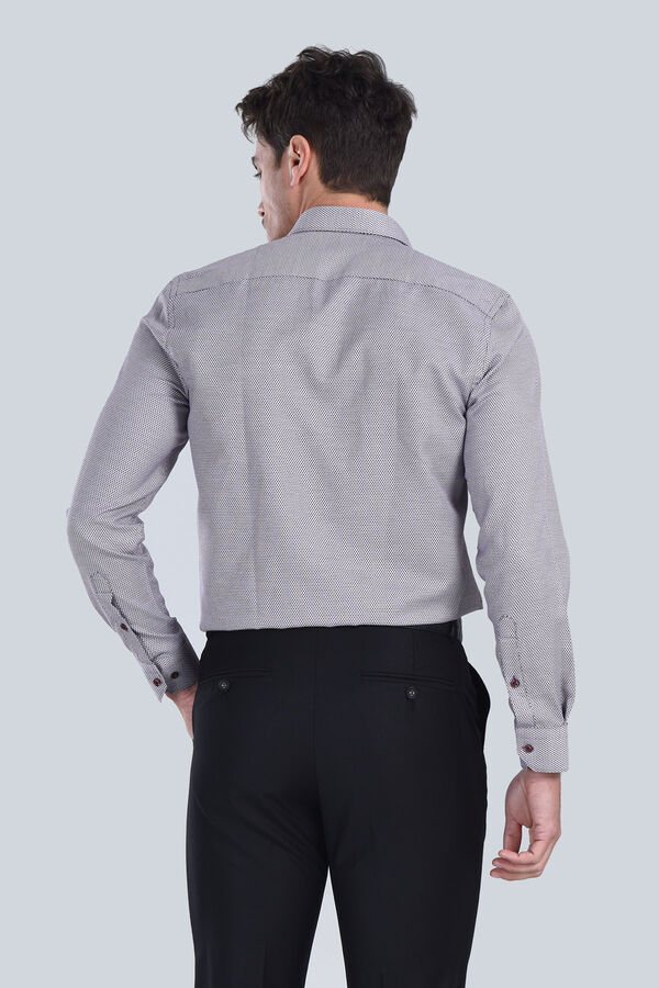 Erkek Bordo Slim Fit Gömlek - 5