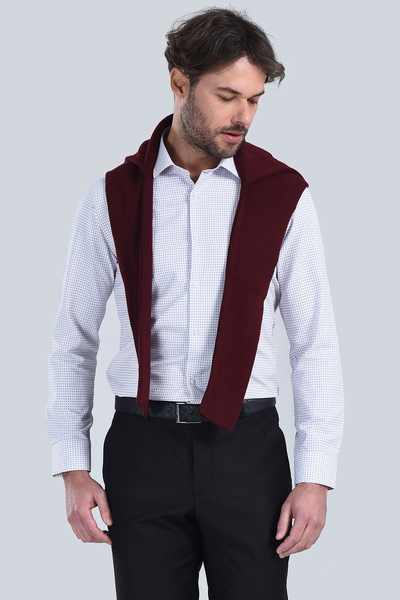 Erkek Bordo Slim Fit Gömlek