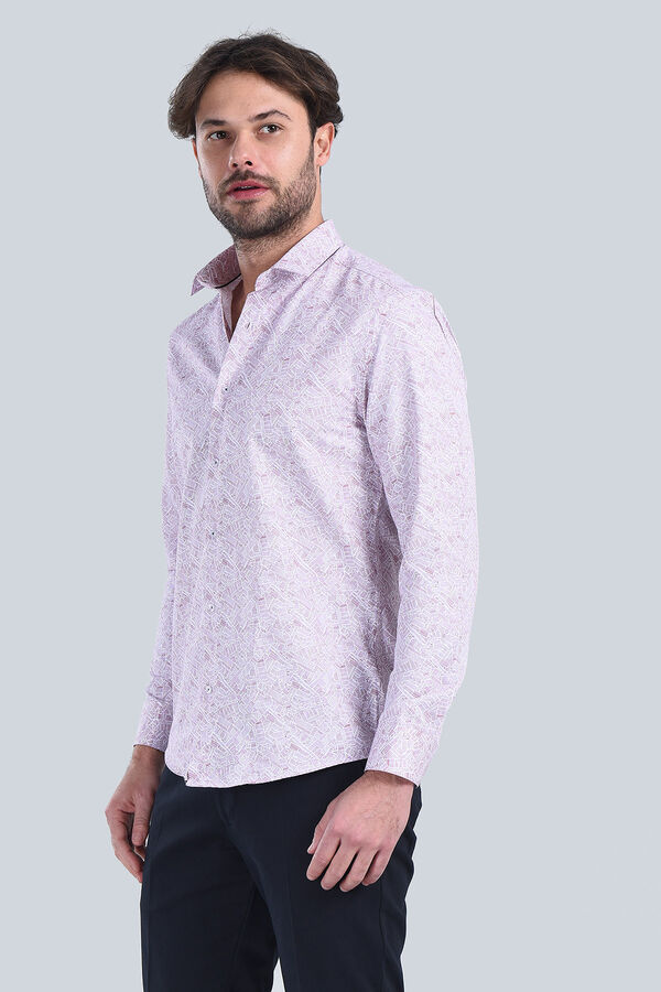 Erkek Bordo Slim Fit Gömlek - 2
