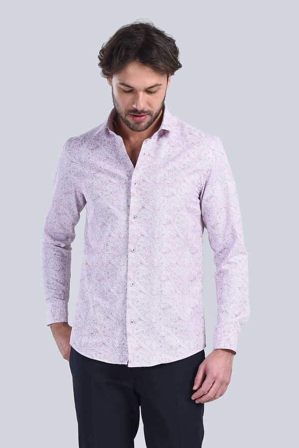 Erkek Bordo Slim Fit Gömlek - 3