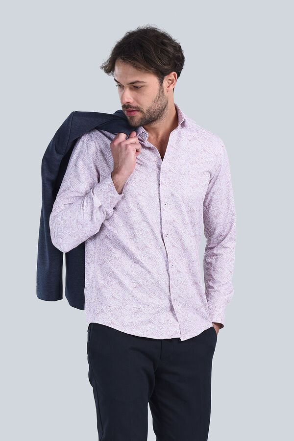 Erkek Bordo Slim Fit Gömlek - 4