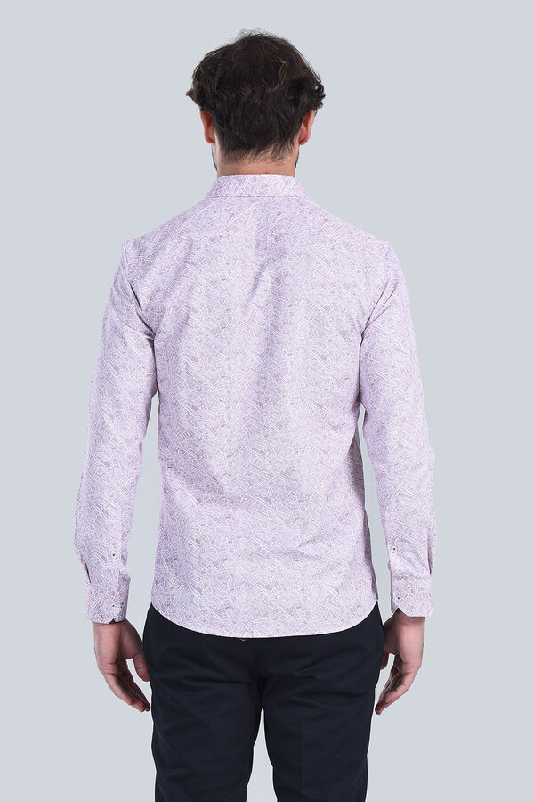 Erkek Bordo Slim Fit Gömlek - 5