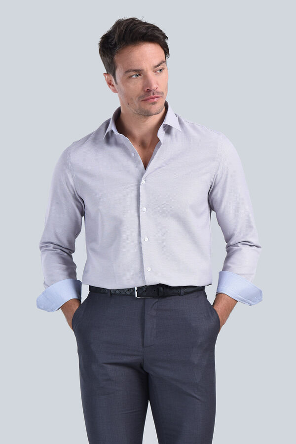 Erkek Desenli Bordo Slim Fit Gömlek - 2