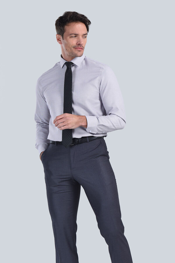 Erkek Desenli Bordo Slim Fit Gömlek - 4