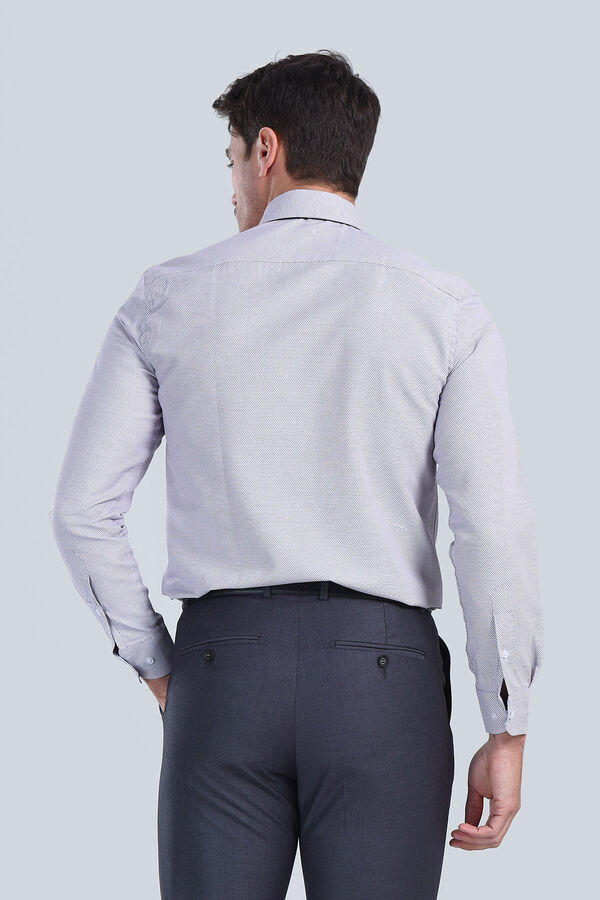 Erkek Desenli Bordo Slim Fit Gömlek - 5