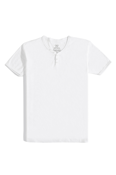 M Store - Erkek Ekru V Yaka Regular T-Shirt