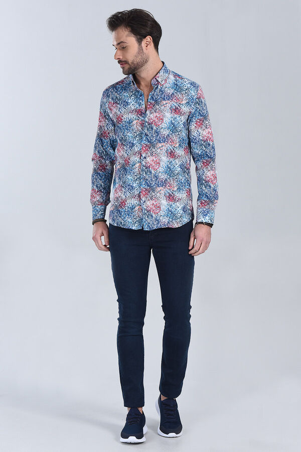 Erkek Fusya Slim Fit Gömlek - 1