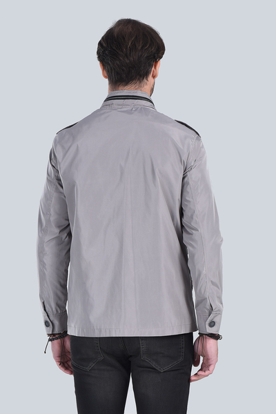 Erkek Gri Modern Fit Mont
