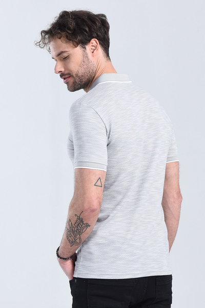 Erkek Gri Polo Yaka Regular T-Shirt