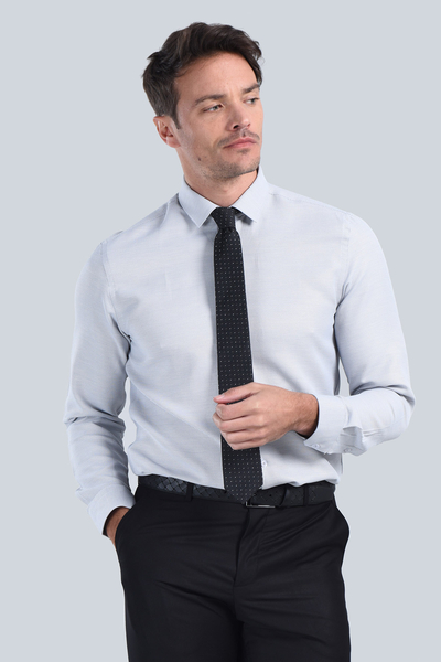 Erkek Gri Slim Fit Gömlek