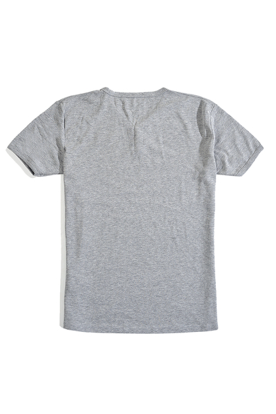 Erkek Gri V Yaka Regular T-Shirt