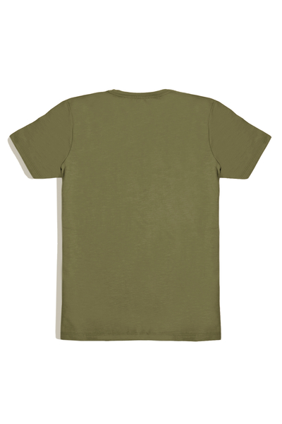 Erkek Haki Bisiklet Yaka Regular T-Shirt