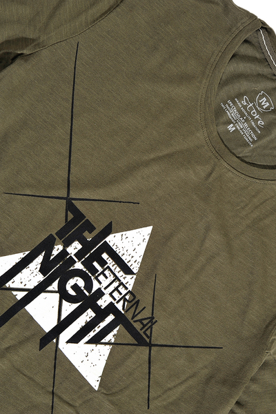 Erkek Haki Bisiklet Yaka Regular T-Shirt