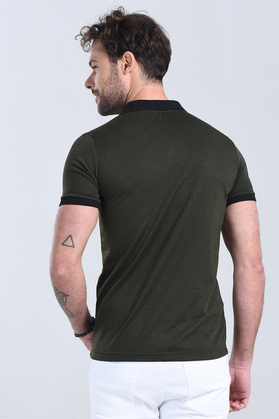Erkek Haki Polo Yaka Regular T-Shirt