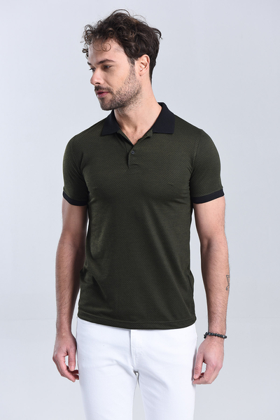 Erkek Haki Polo Yaka Regular T-Shirt