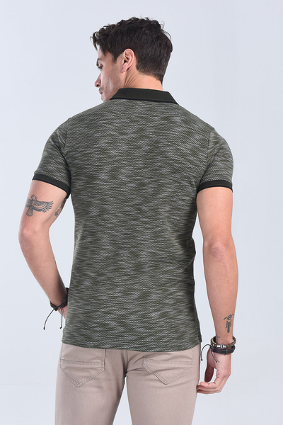 Erkek Haki Polo Yaka Regular T-Shirt